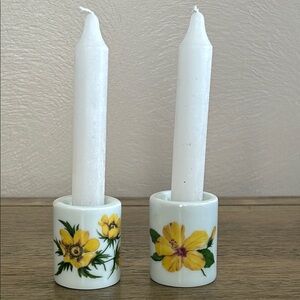 Funny Design Floral Candle Holders - Mini Ceramics Candle Holders.